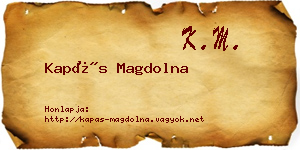 Kapás Magdolna névjegykártya